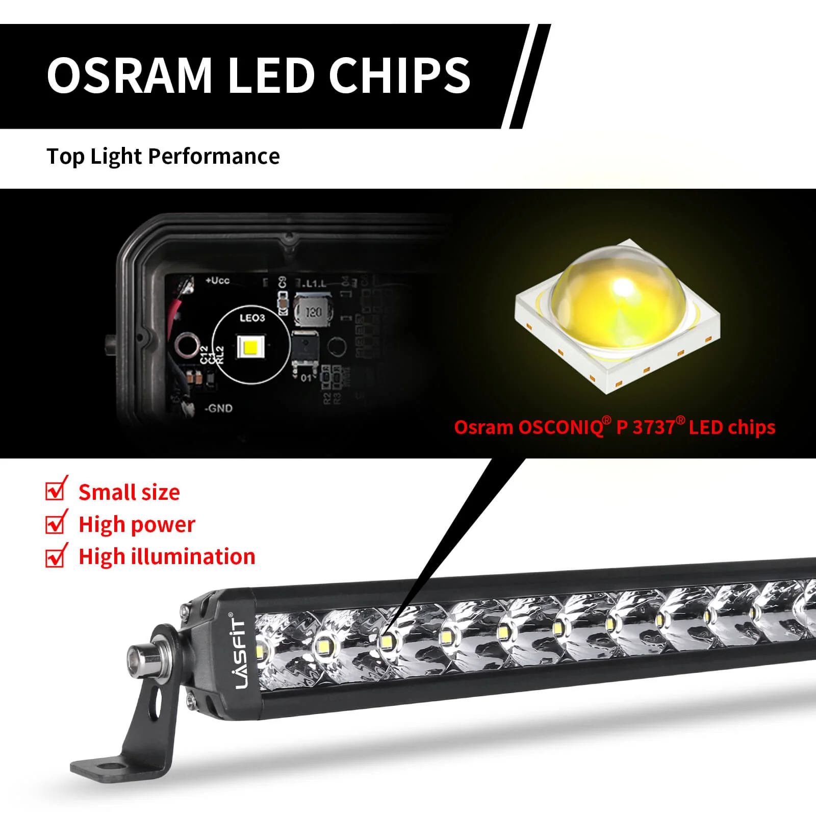 22 Inch Off-Road LED Light Bars Bumper Grille Combo Flood Spot Single Row - LASFIT - Image 12
