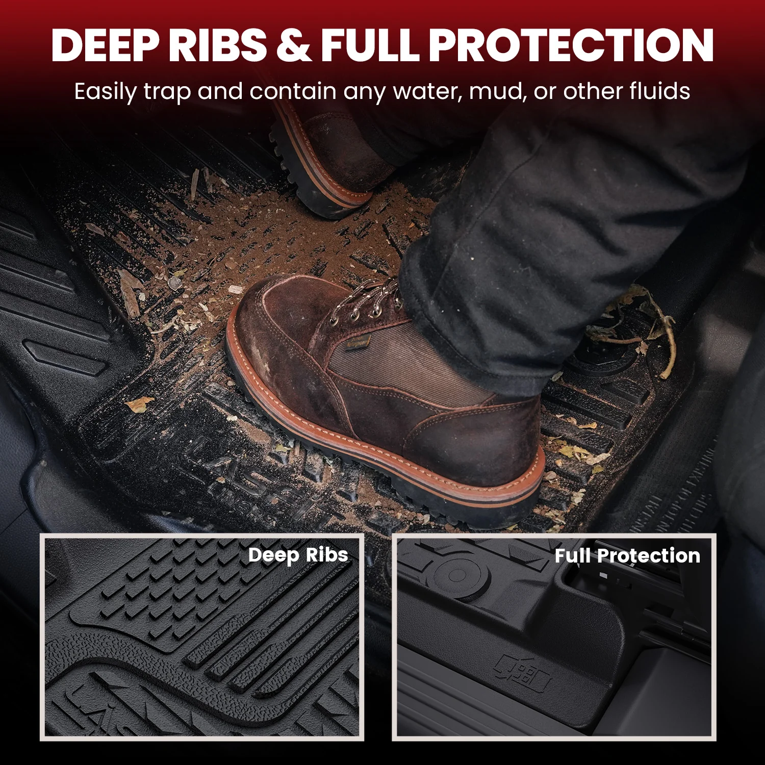 Fit for 2002-2008 RAM 1500 Quad Cab Floor Mats, Fit Carpet Flooring, Not Fit have 4X4 Shifter - Image 12