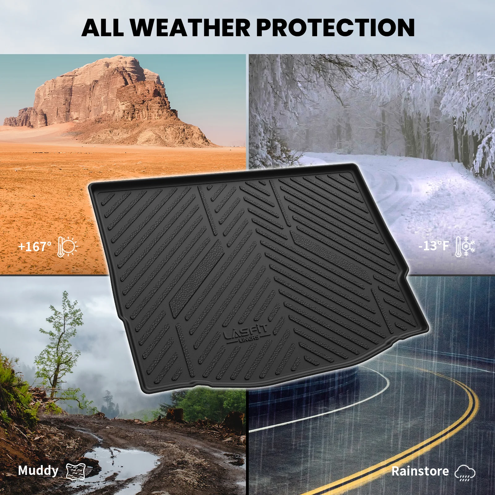 Fit for 2012-2018 Ford Focus All-weather Floor Mats or Cargo Mat, Only Fit Gasoline, Fit Without Subwoofer - Image 15