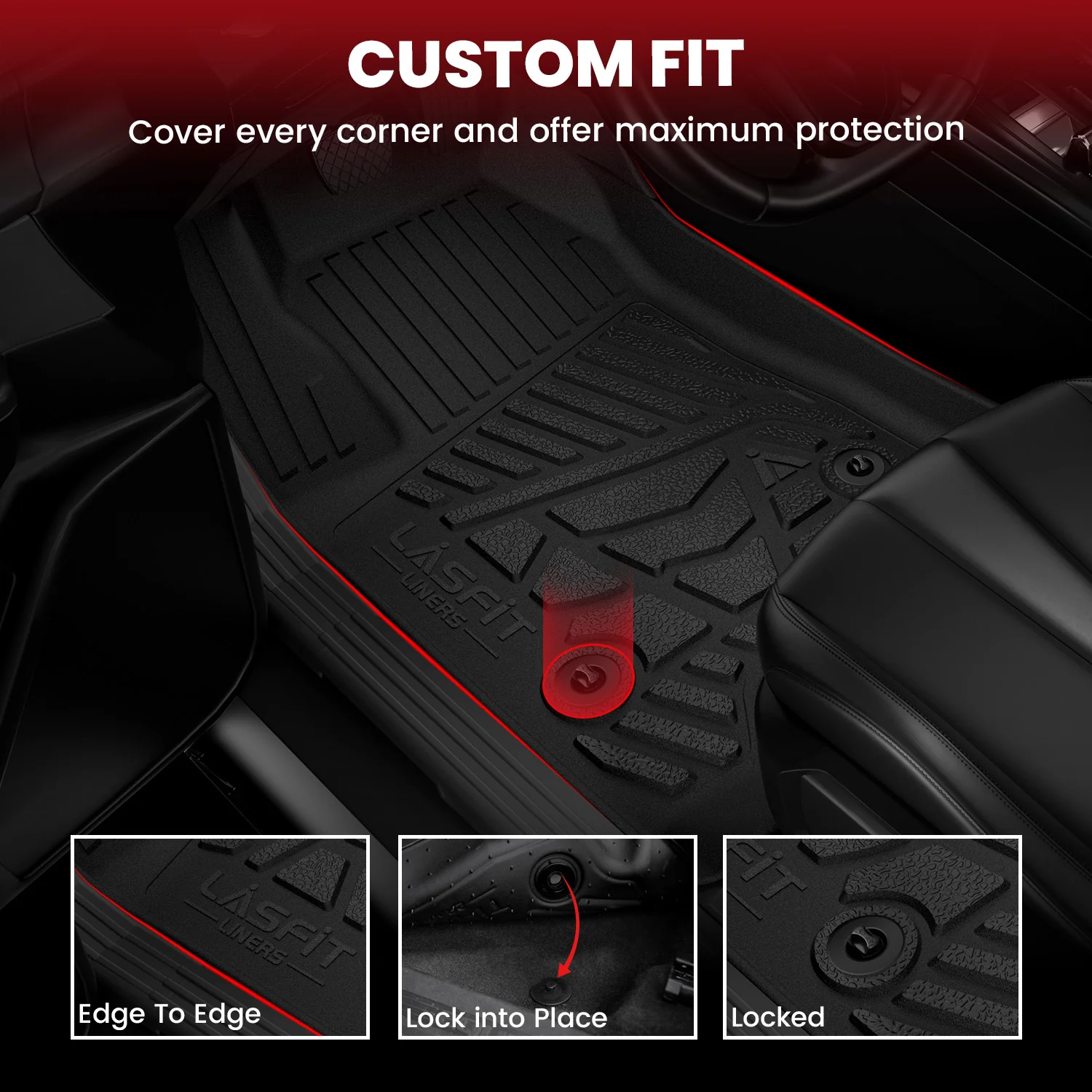 Fit for 2014-2018 Chevrolet Silverado 1500 Floor Mats, Fit Carpet Floor & Without 4*4 Shifter Only - Image 3