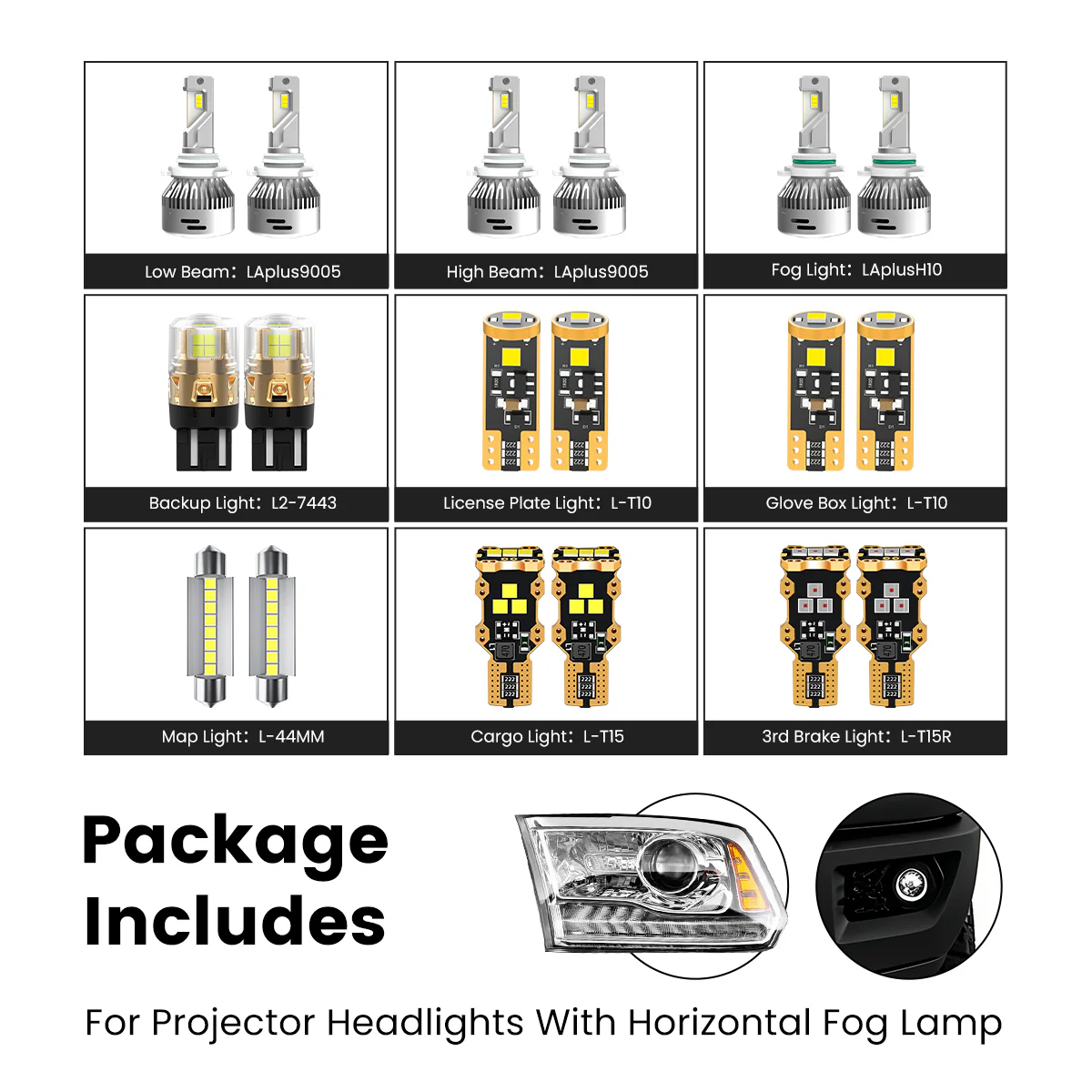Fit for 2016-2018 Ram 1500 LED Bulbs Upgrade | Tested and Verified - Image 7