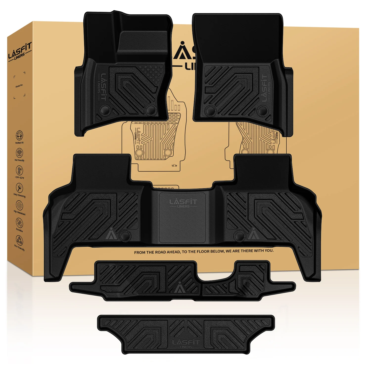 Fit for 2020-2025 Land Rover Defender 110 Floor Mats & Cargo Mat - Image 9