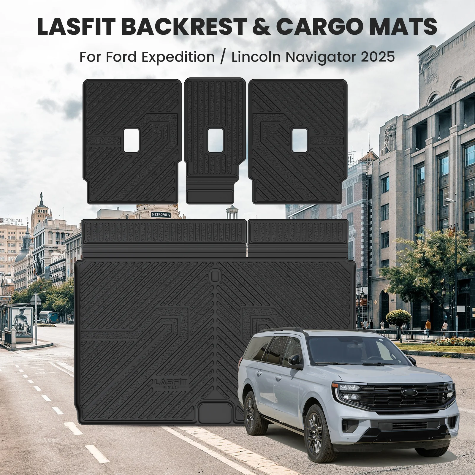 Fit for 2025-2026 Lincoln Navigator L / Navigator Standard Cargo & Seatback Mats - Image 5