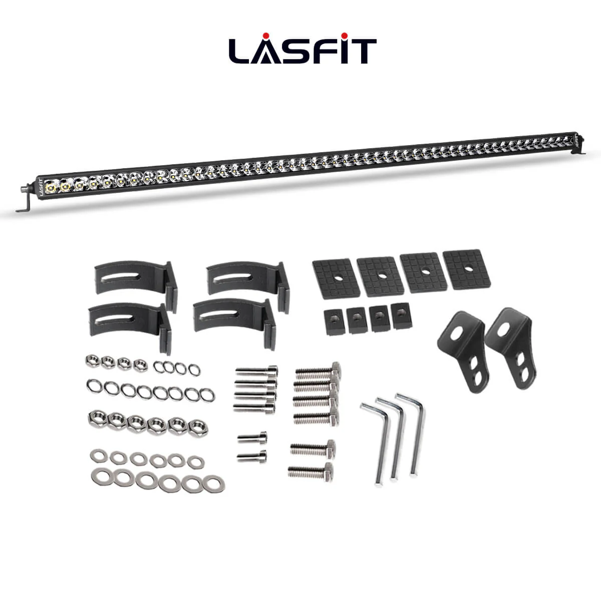 52 Inch Off-Road LED Light Bars Roof Windshield Rear Combo Flood Spot Single Row - LASFIT - Image 2