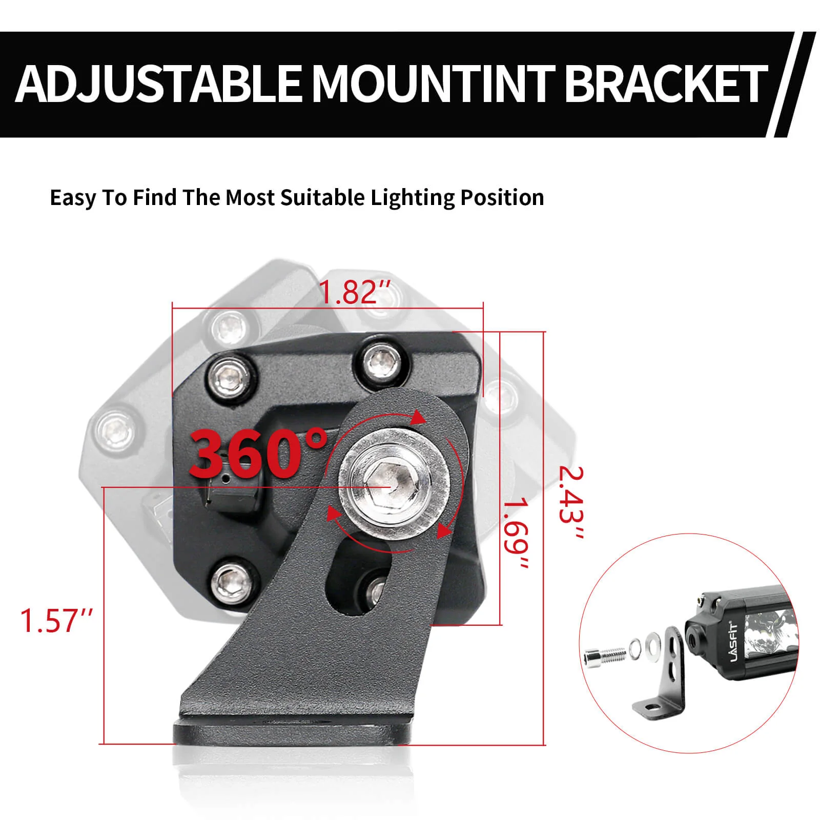 52" Light Bar Hood Mount Kit For 2018-2024 Jeep Wrangler JL Gladiator JT | LASFIT - Image 10