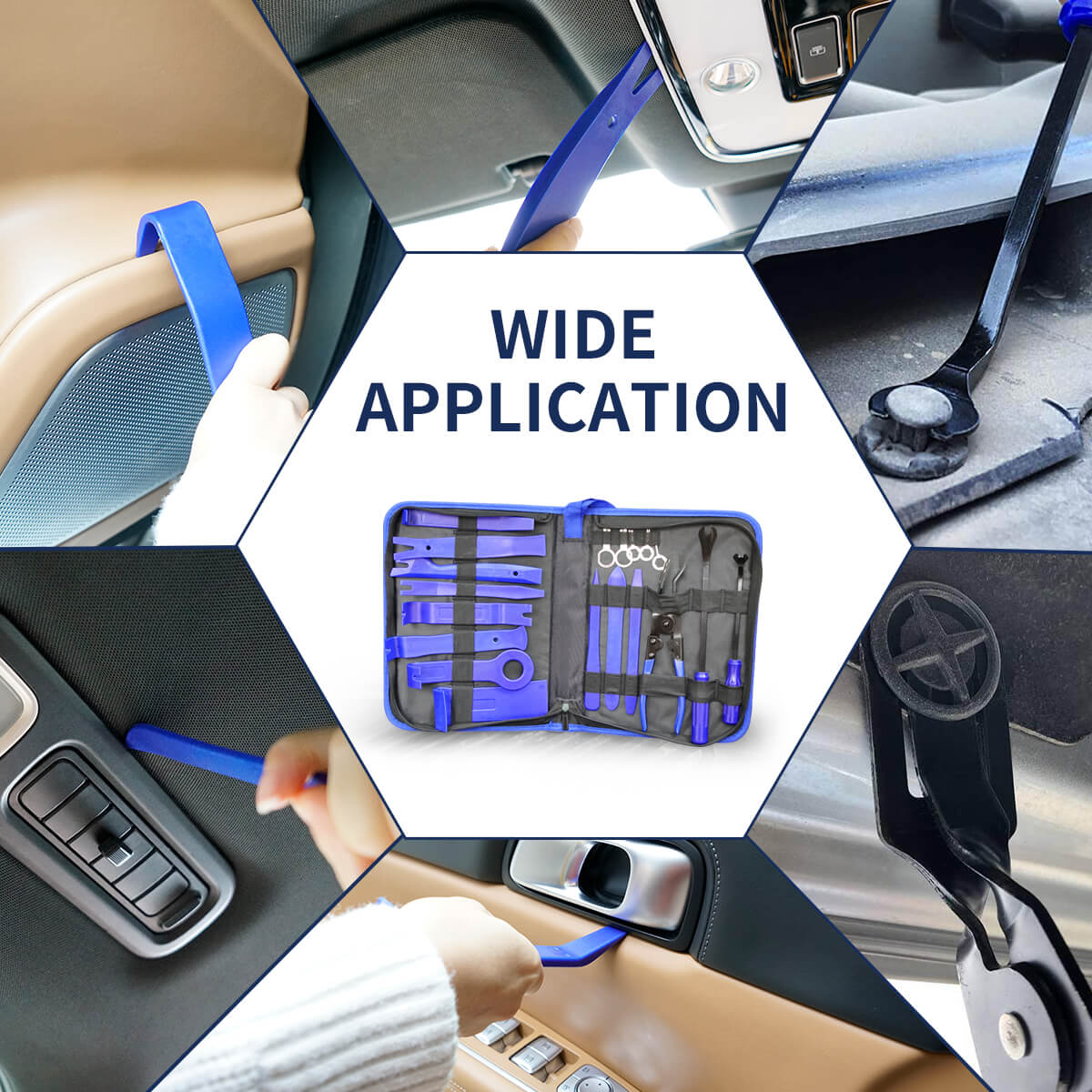 Auto Trim Removal Tool Kit For Door Panels Audio Dashboard Fastener 19pcs tools - Image 9