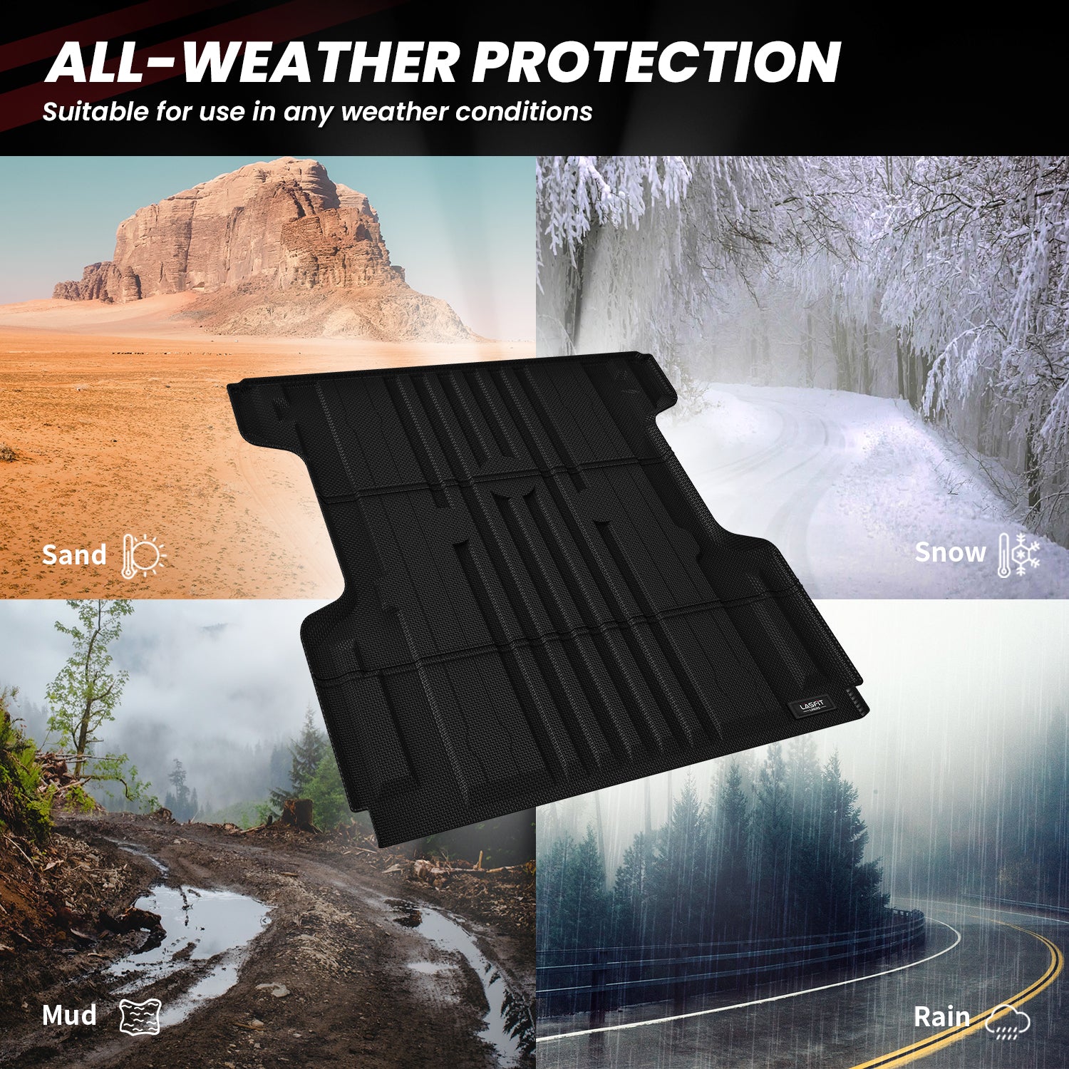 Fit for 2017-2024 Nissan Titan 67.0 inches Heavy Duty Truck Bed Mats, Not Fit Drop-in liners, Not Fit Equipped Truck bed storage - Image 5