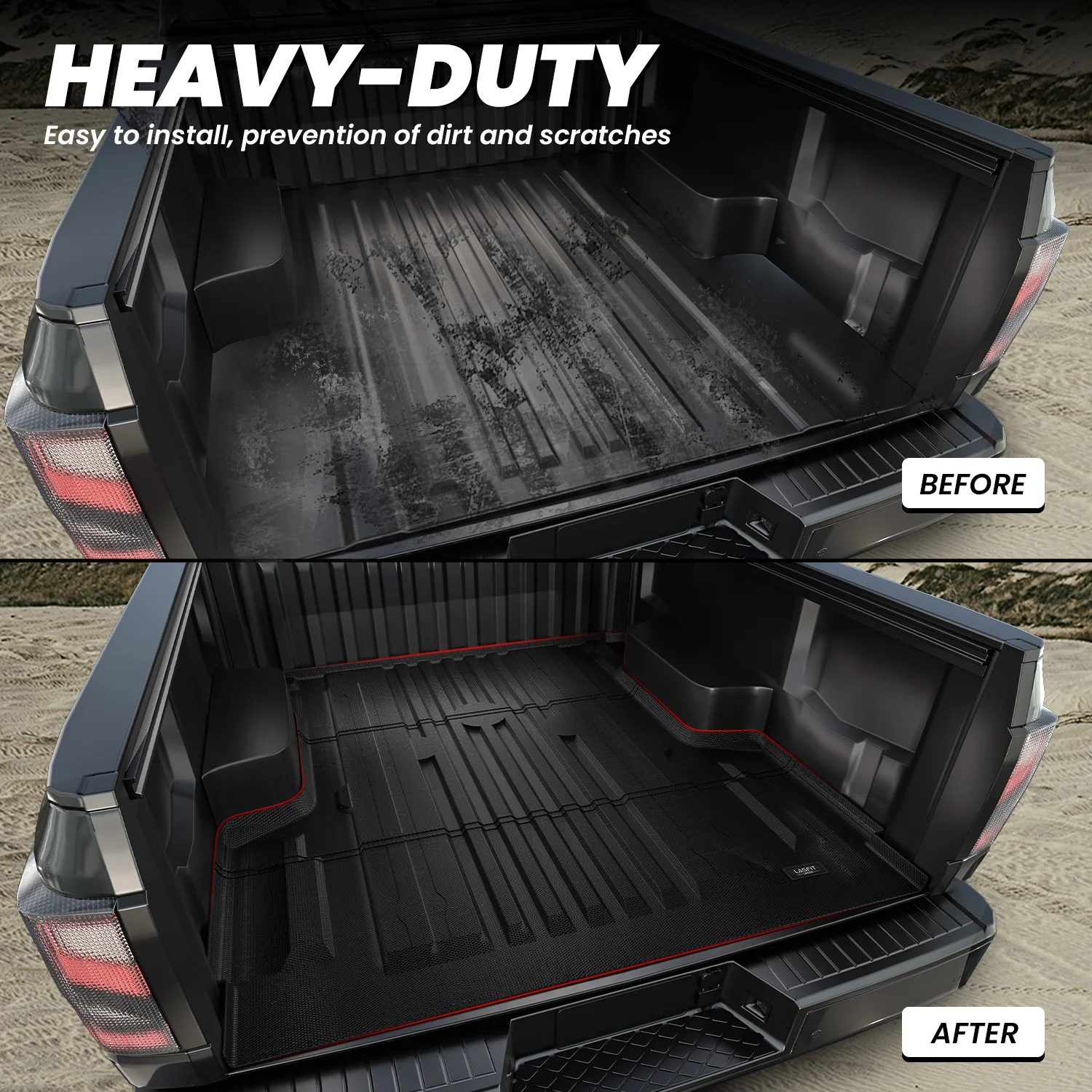 Fit for 2017-2024 Nissan Titan 67.0 inches Heavy Duty Truck Bed Mats, Not Fit Drop-in liners, Not Fit Equipped Truck bed storage - Image 6