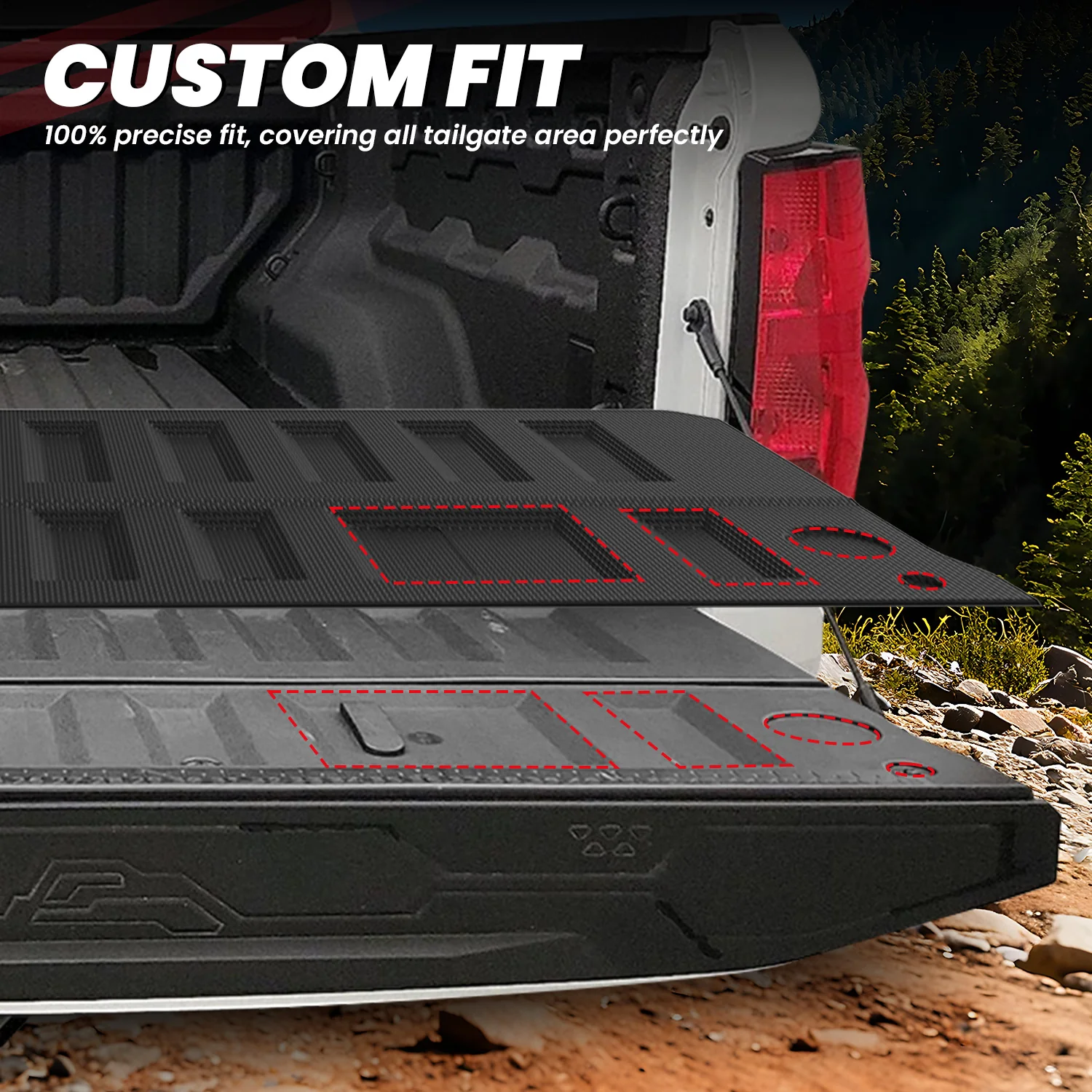 Fit for 2023-2026 GMC Canyon Heavy Duty 61.7"(5FT) Bed Mat or Tailgate Mat - Image 11