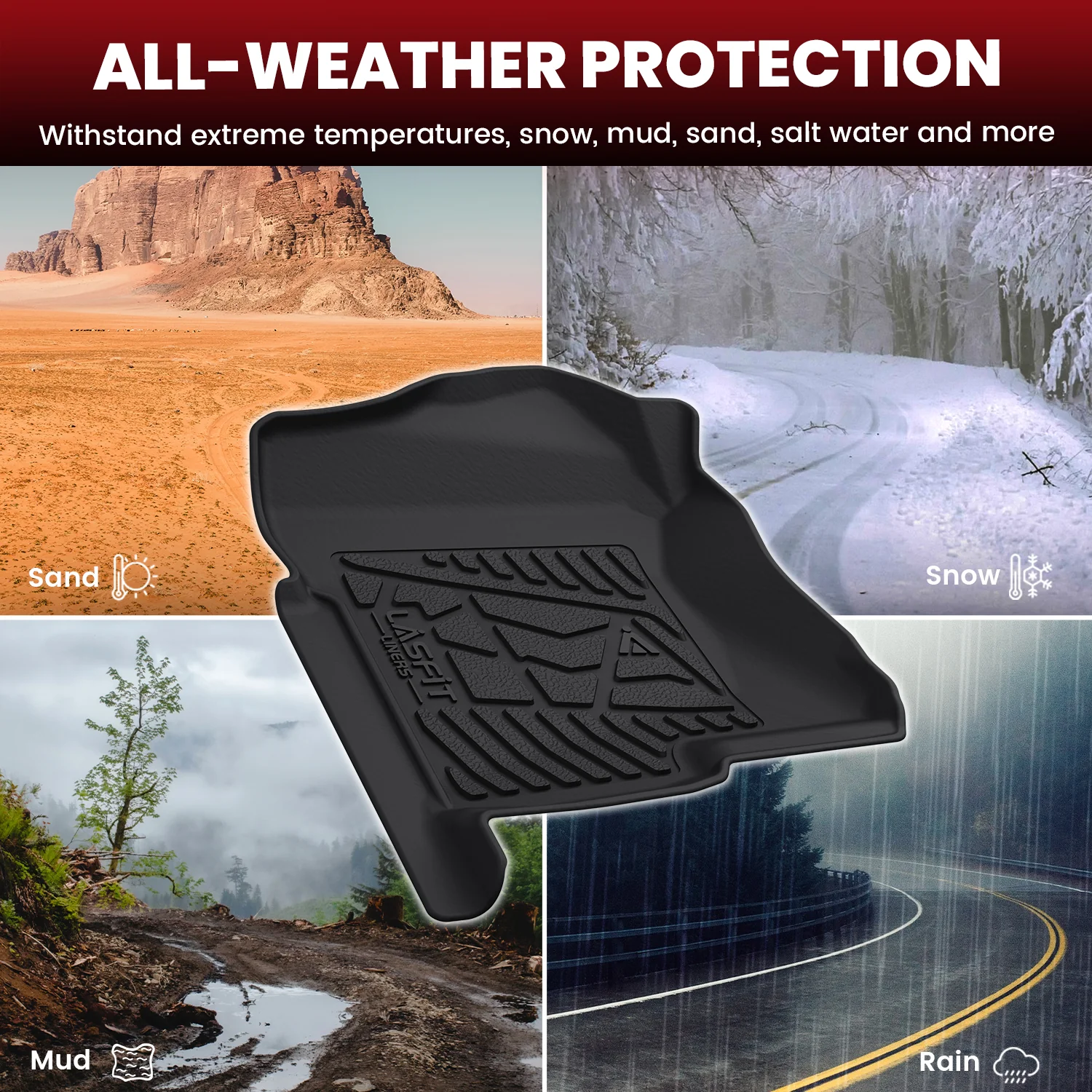 Fit for 2007-2013 GMC Sierra 1500 Crew Cab Floor Mats, Fit Bucket Seat & Gas Only - Image 14