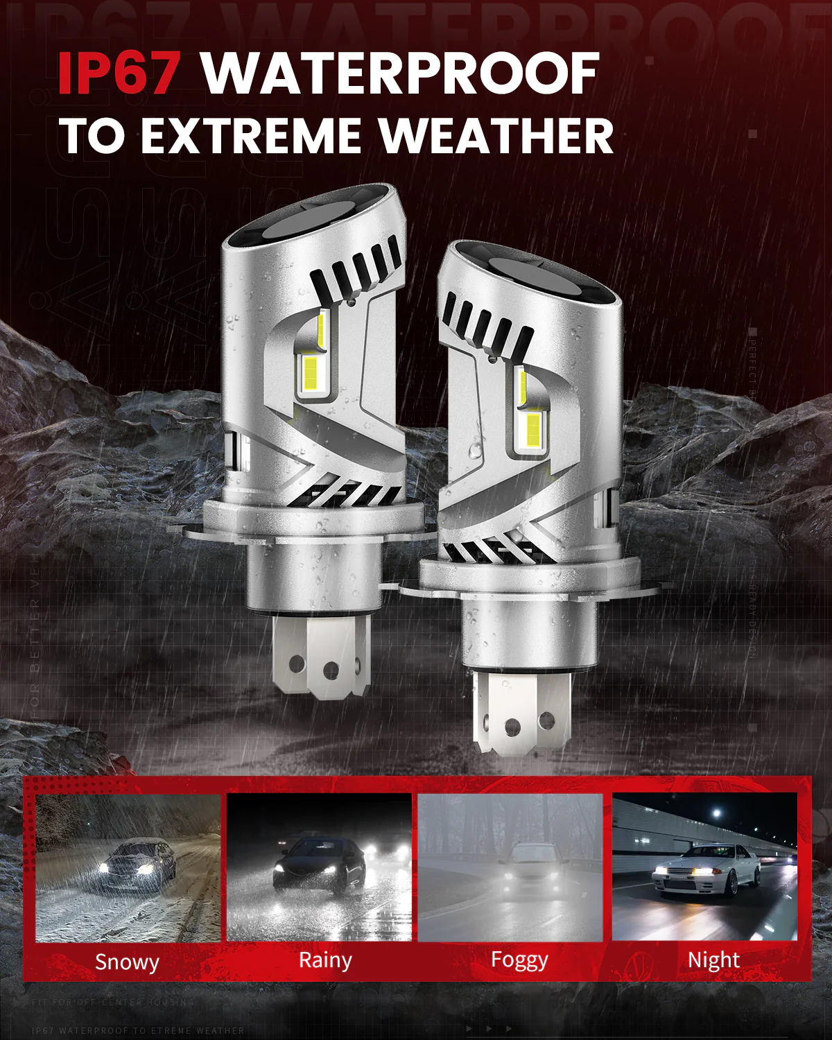 100W 9003 H4 HB2 LA Air Series | 10,000LM 6000K LED Bulbs - Image 8