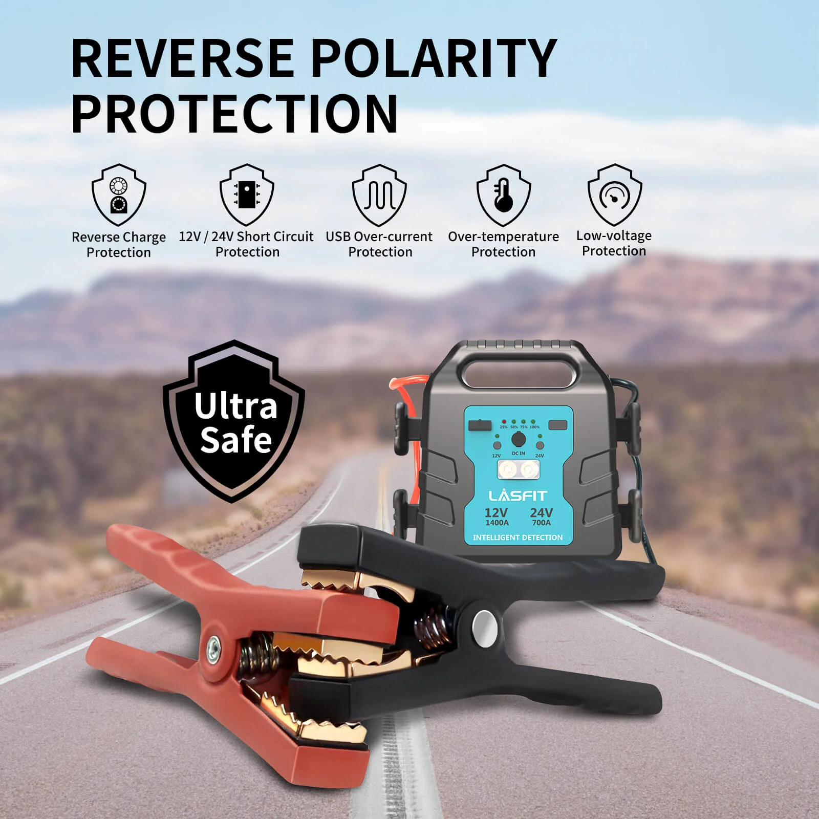 JPower S1 Jump Starter Lithium-Ion 12V/24V Auto-Detection - Image 11