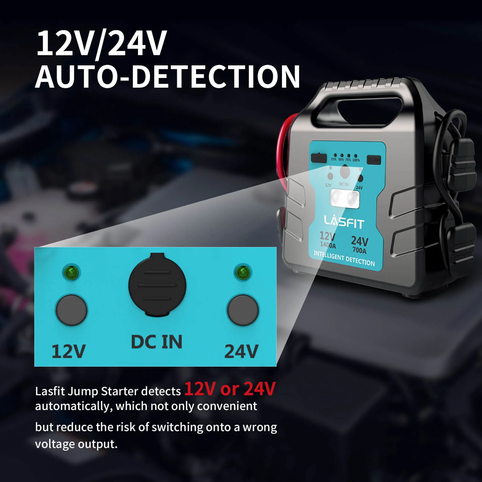 JPower S1 Jump Starter Lithium-Ion 12V/24V Auto-Detection - Image 8