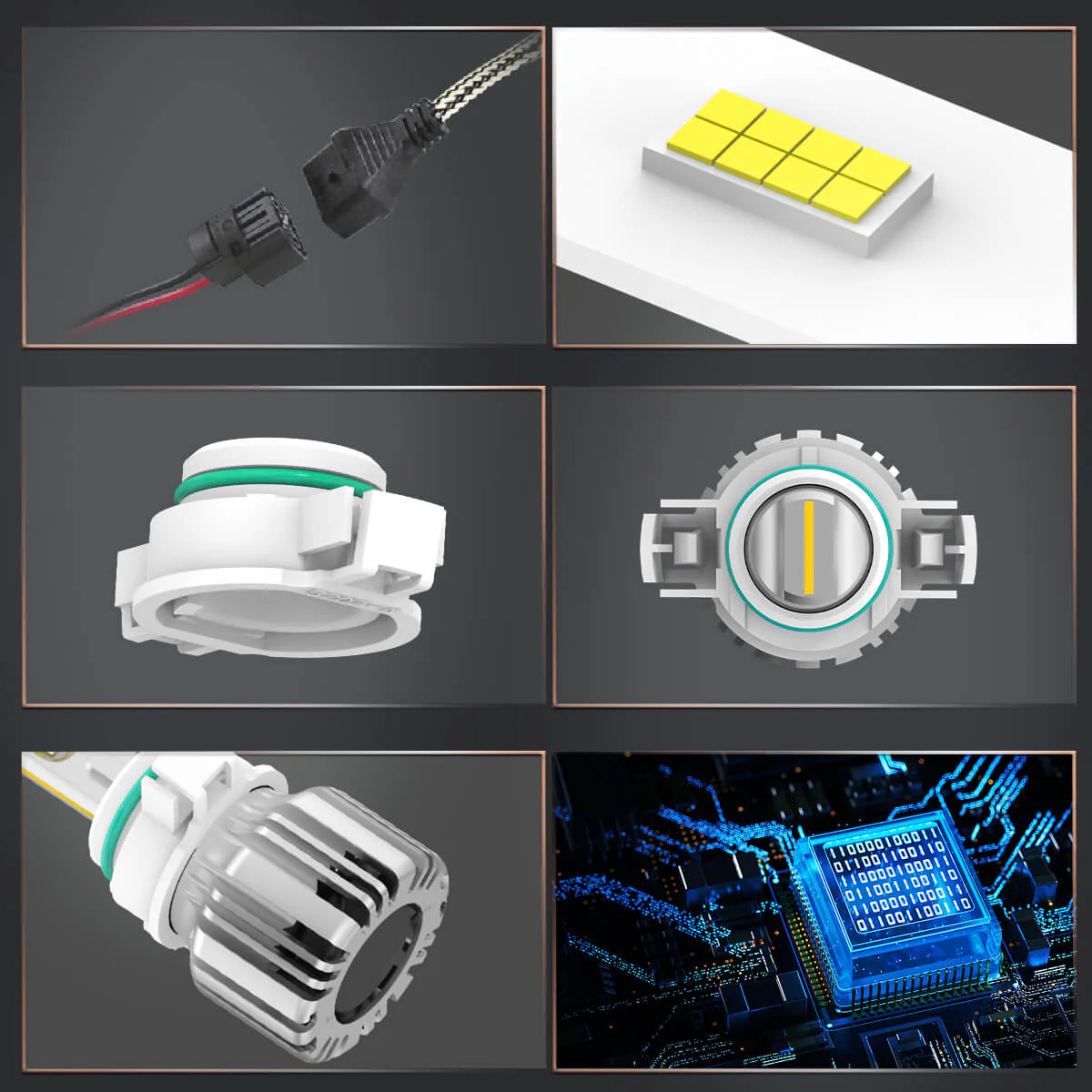 50W 5202 2504 PSX24W LC Plus Series | 5,000LM 6000K LED Fog Light Bulbs - Image 6