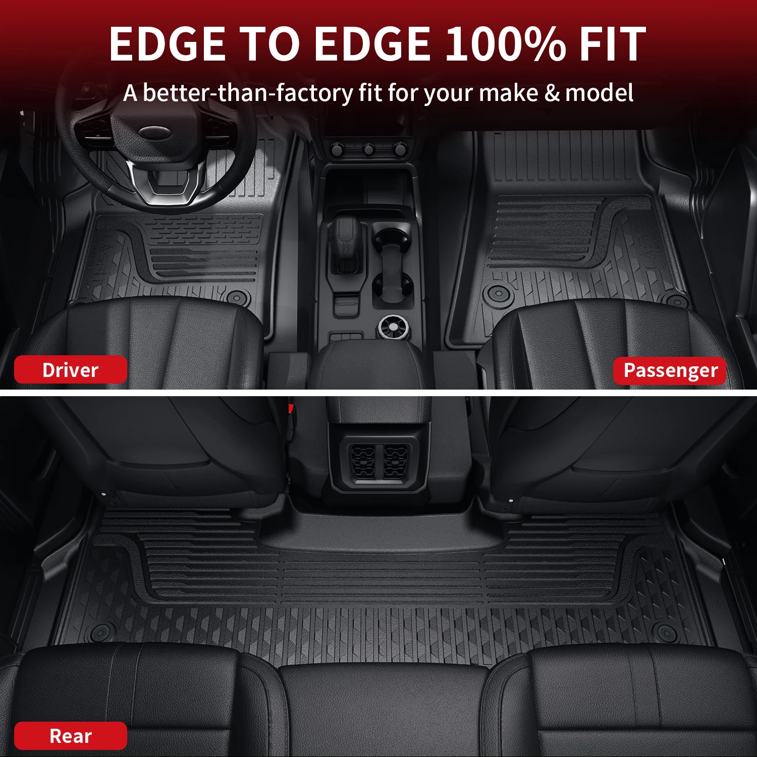 Fit for 2025-2026 Ram 1500 All-weather Floor Mats With Bucket Seating Only - Image 4