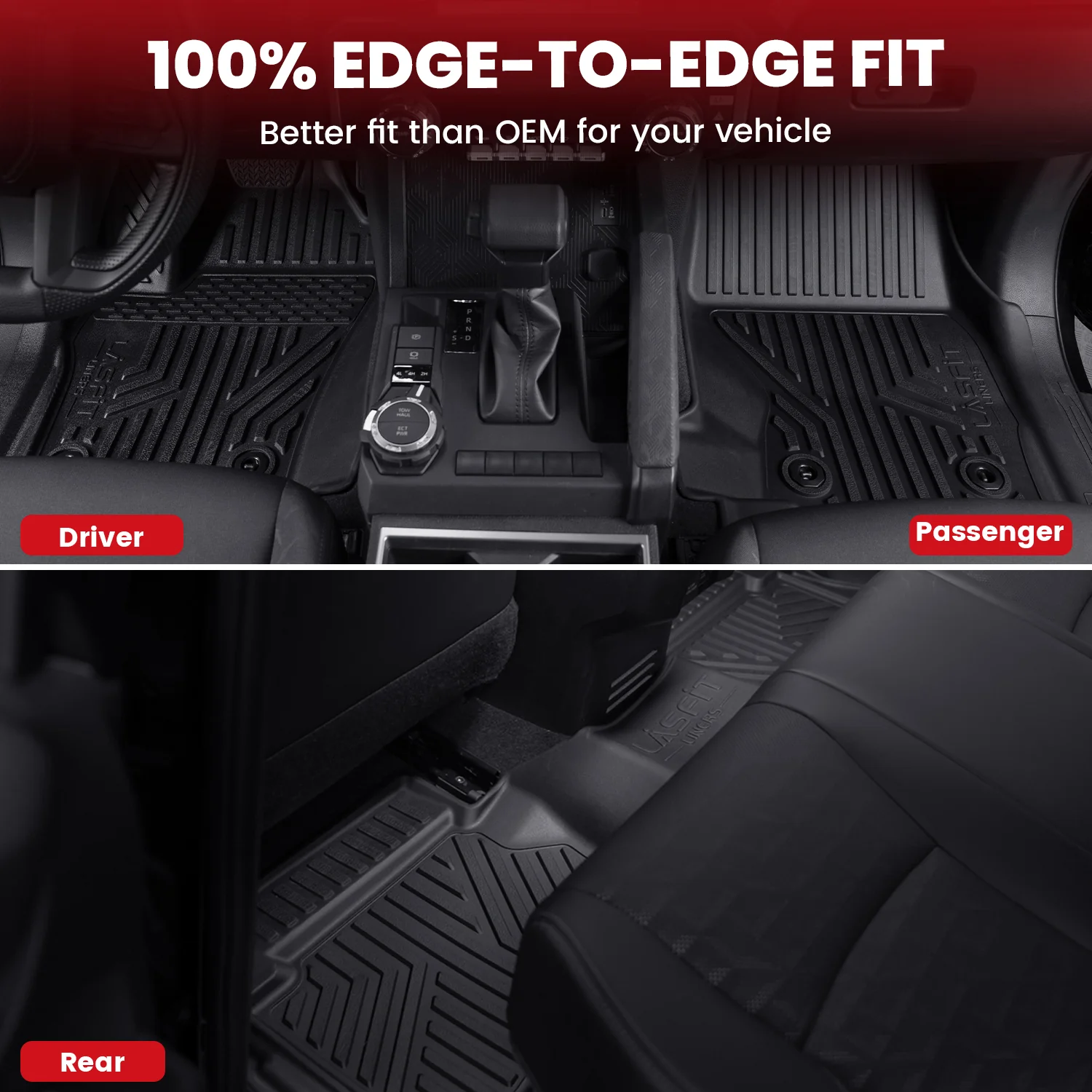 Fit for 2024-2026 Toyota Tacoma All-Weather Floor Mats, Fit Double Cab Only - Image 5